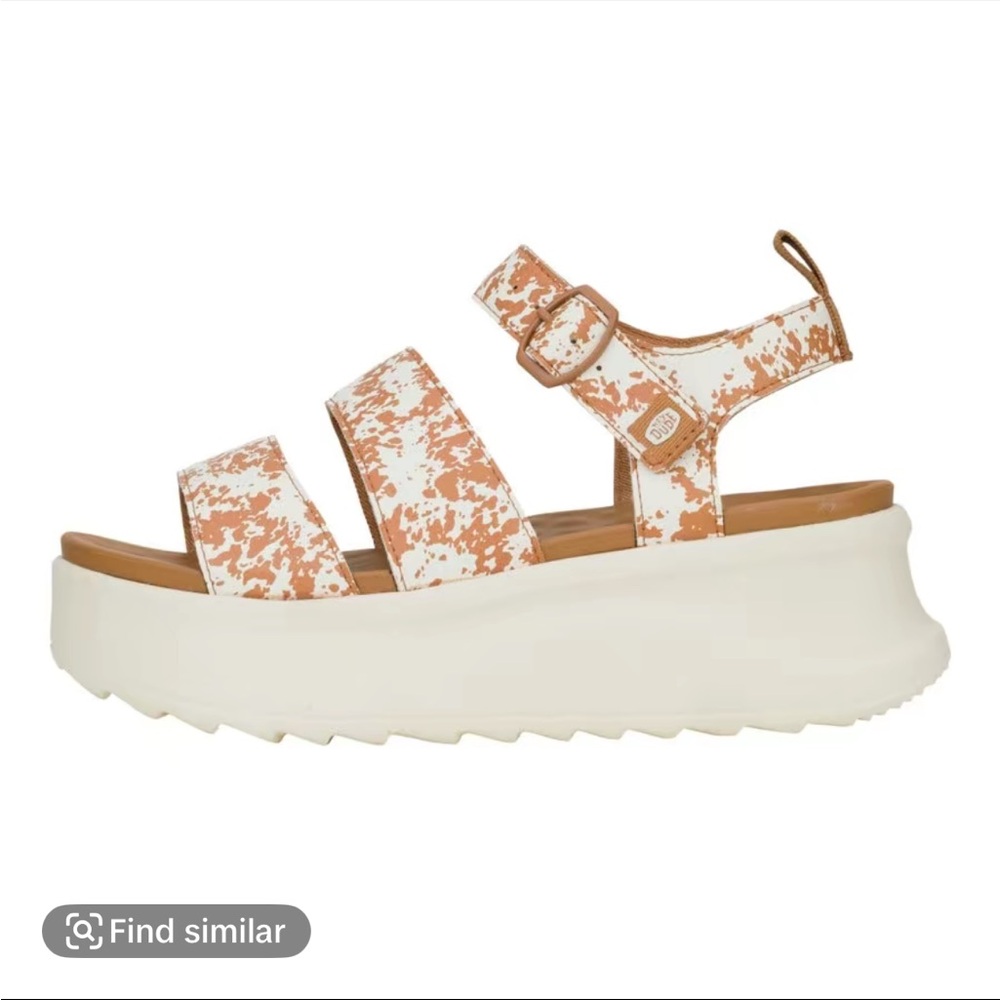 new hey dude delray sandals - tan print